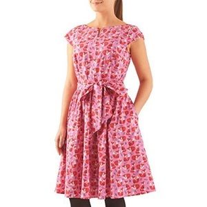 Eshakti pink foxes midi fit and flare dress